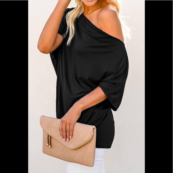 *🖤Oversized Off-Shoulder Top - Picture 4 of 8